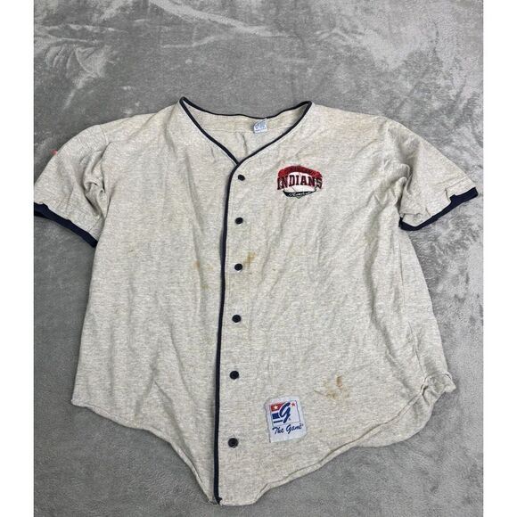 Vintage Cleveland Indians MLB Jersey Men's Size Medium Gray - Picture 1 of 11